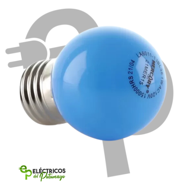 "IBL36 - BOMBILLO LED PINPON 1W E27 AZUL"